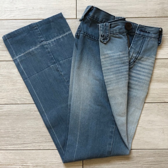 Marc Jacobs Distressed mid wash jeans zip fly wide - Picture 4 of 8